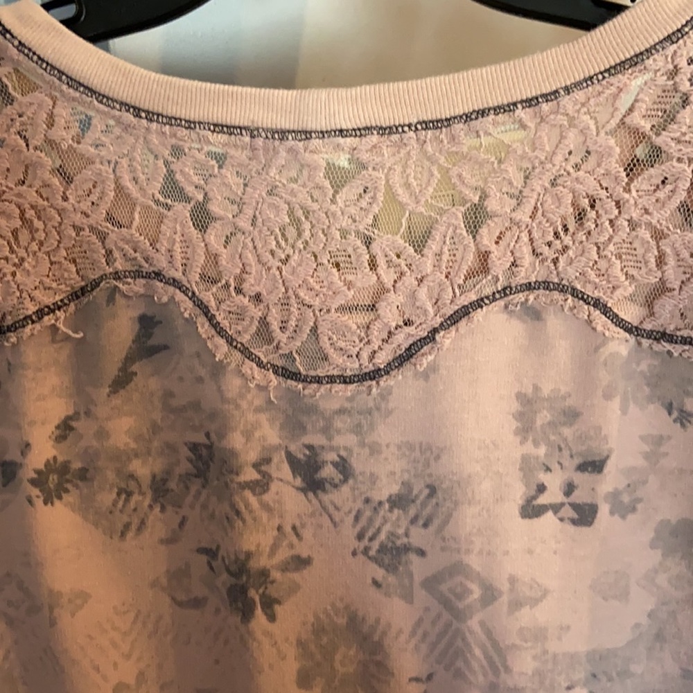 Jolt Pink Grey Lace Sweatshirt SZ LG - Picture 6 of 6